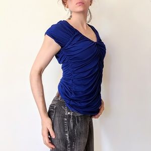 Express ruched short sleeve shirt